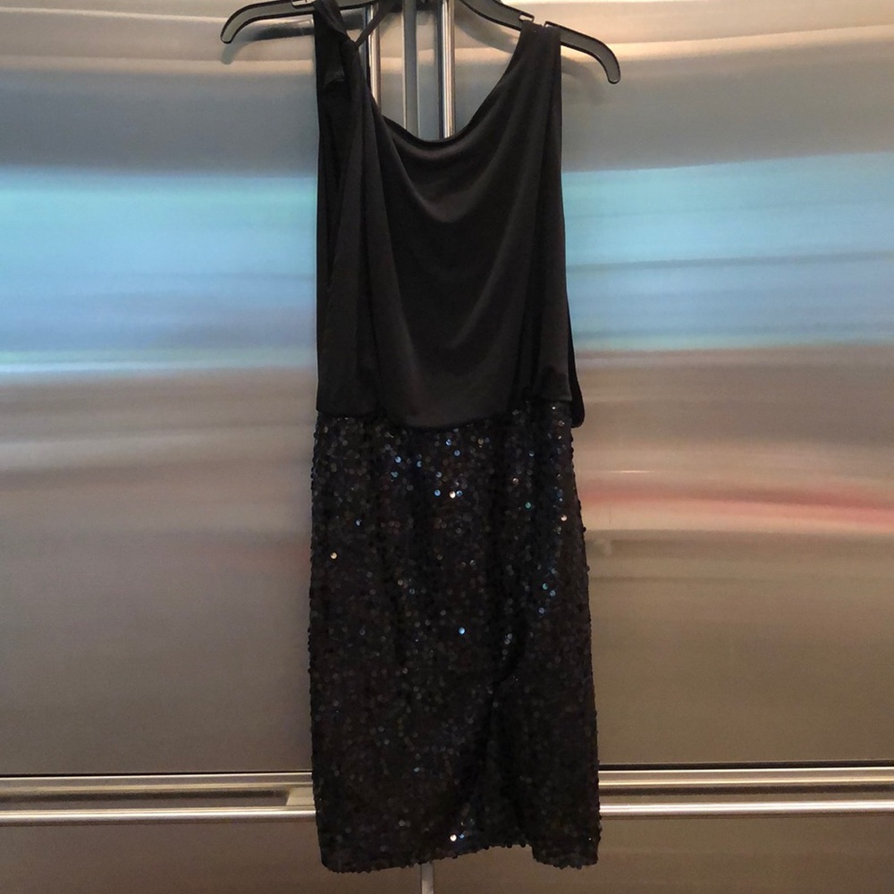 Cynthia Rowley black sequin dress